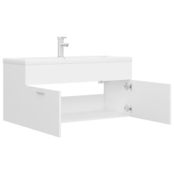 Armoire d'évier avec lavabo intégré Blanc Aggloméré 632849632849