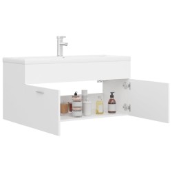 Armoire d'évier avec lavabo intégré Blanc Aggloméré 632849632849