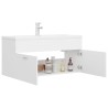 Armoire d'évier avec lavabo intégré Blanc Aggloméré 632849632849