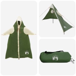 Poncho de pluie 2-en-1 avec capuche Vert 262 x 126 x 130 cm 632851632851