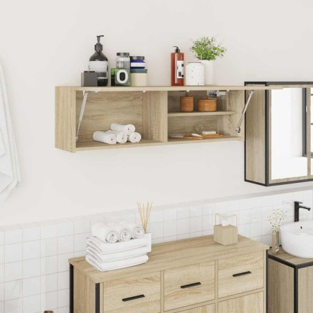 Armoire murale de bain chêne sonoma 100x25x30cm bois ingénierie 632856632856