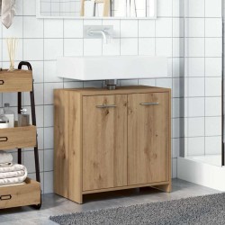 Armoire lavabo de salle de bain chêne artisanal 60x33x60 cm 632862632862