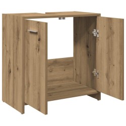 Armoire lavabo de salle de bain chêne artisanal 60x33x60 cm 632862632862