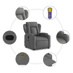 Fauteuil de massage inclinable gris foncé tissu 632871632871