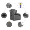 Fauteuil de massage inclinable gris foncé tissu 632871632871