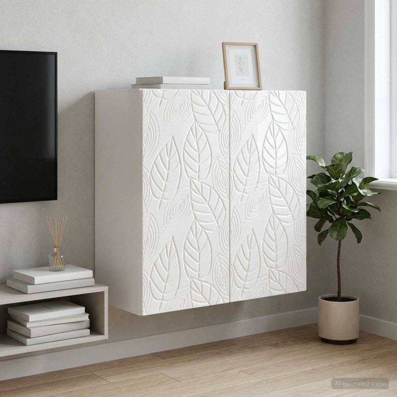 Armoire Murale Blanc brillant 59 x 31 x 60 cm Bois d'ingénierie 632872632872