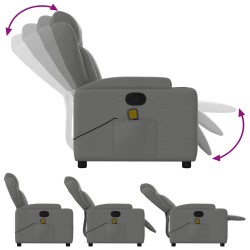 Fauteuil inclinable de massage gris foncé tissu 632889632889
