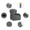 Fauteuil inclinable de massage gris foncé tissu 632889632889