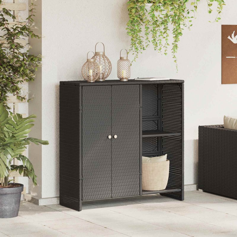 Armoire de rangement avec étagère Noir 100 x 36 x 102 cm Rotin 632890632890