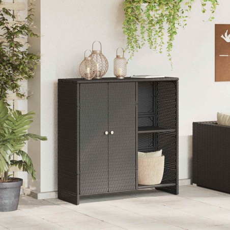 Armoire de rangement avec étagère Noir 100 x 36 x 102 cm Rotin 632890632890
