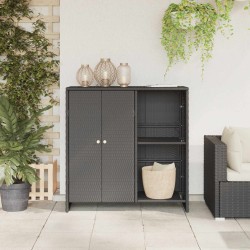 Armoire de rangement avec étagère Noir 100 x 36 x 102 cm Rotin 632890632890