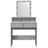 Coiffeuse avec LED gris béton 80x41x144,5 cm 632891632891