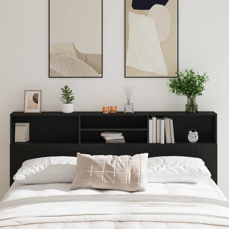 Cabinet de Tête de Lit Chêne noir 200 x 19 x 103,5 cm 632905632905