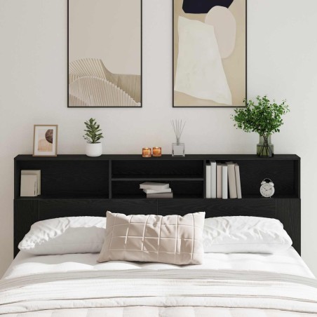 Cabinet de Tête de Lit Chêne noir 200 x 19 x 103,5 cm 632905632905