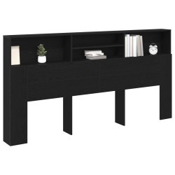 Cabinet de Tête de Lit Chêne noir 200 x 19 x 103,5 cm 632905632905