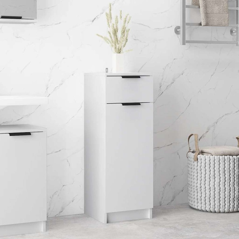 Armoire de salle de bain blanc 32x33,5x90 cm bois d'ingénierie 632906632906
