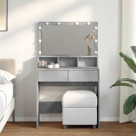 Coiffeuse avec LED gris béton 80x41x134,5 cm 632907632907