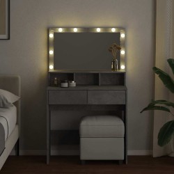 Coiffeuse avec LED gris béton 80x41x134,5 cm 632907632907