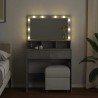 Coiffeuse avec LED gris béton 80x41x134,5 cm 632907632907