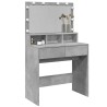 Coiffeuse avec LED gris béton 80x41x134,5 cm 632907632907