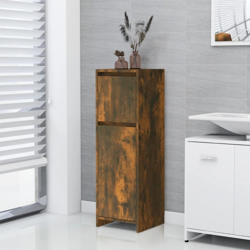 Armoire de bain Chêne fumé 30x30x95 cm Bois d'ingénierie 632908632908