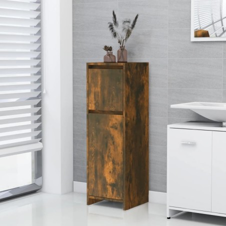 Armoire de bain Chêne fumé 30x30x95 cm Bois d'ingénierie 632908632908