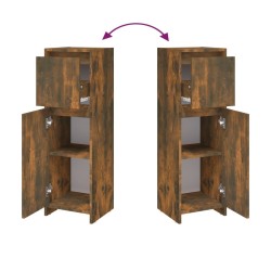 Armoire de bain Chêne fumé 30x30x95 cm Bois d'ingénierie 632908632908