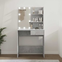 Coiffeuse avec LED Gris béton 74,5x40x141 cm 632911632911