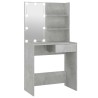 Coiffeuse avec LED Gris béton 74,5x40x141 cm 632911632911