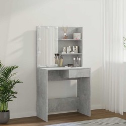 Coiffeuse avec LED Gris béton 74,5x40x141 cm 632911632911