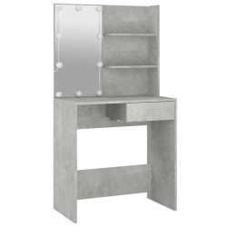 Coiffeuse avec LED Gris béton 74,5x40x141 cm 632911632911