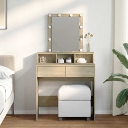 Coiffeuse avec LED chêne sonoma 80x41x144,5 cm 632912632912