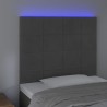 Tête de lit à LED Gris foncé 100x5x118/128 cm Velours 632919632919