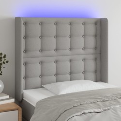 Tête de lit à LED Gris clair 103x16x118/128 cm Tissu 632920632920