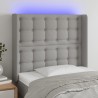 Tête de lit à LED Gris clair 103x16x118/128 cm Tissu 632920632920
