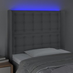 Tête de lit à LED Gris clair 103x16x118/128 cm Tissu 632920632920