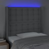 Tête de lit à LED Gris clair 103x16x118/128 cm Tissu 632920632920