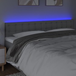 Tête de lit à LED Gris clair 200x5x78/88 cm Tissu 632922632922