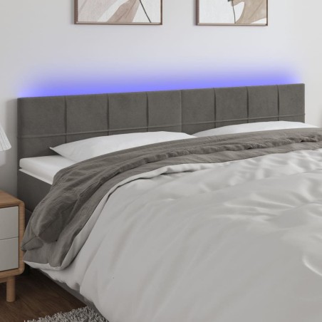 Tête de lit à LED Gris foncé 200x5x78/88 cm Velours 632924632924