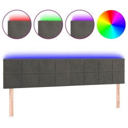 Tête de lit à LED Gris foncé 200x5x78/88 cm Velours 632924632924