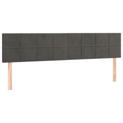 Tête de lit à LED Gris foncé 200x5x78/88 cm Velours 632924632924