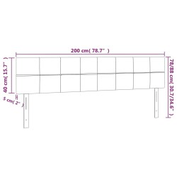 Tête de lit à LED Gris foncé 200x5x78/88 cm Velours 632924632924