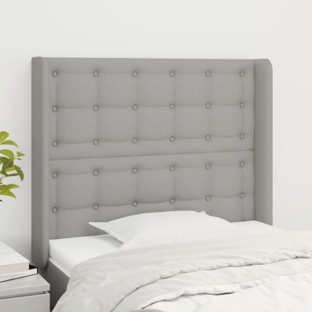 Tête de lit avec oreilles Gris clair 103x16x118/128 cm Tissu 632927632927