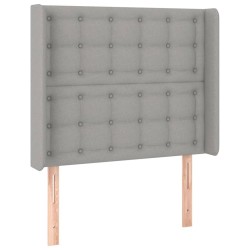 Tête de lit avec oreilles Gris clair 103x16x118/128 cm Tissu 632927632927
