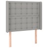Tête de lit avec oreilles Gris clair 103x16x118/128 cm Tissu 632927632927