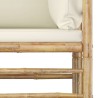 Salon de jardin 5 pcs avec coussins blanc crème bambou 632929632929