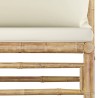 Salon de jardin 5 pcs avec coussins blanc crème bambou 632929632929