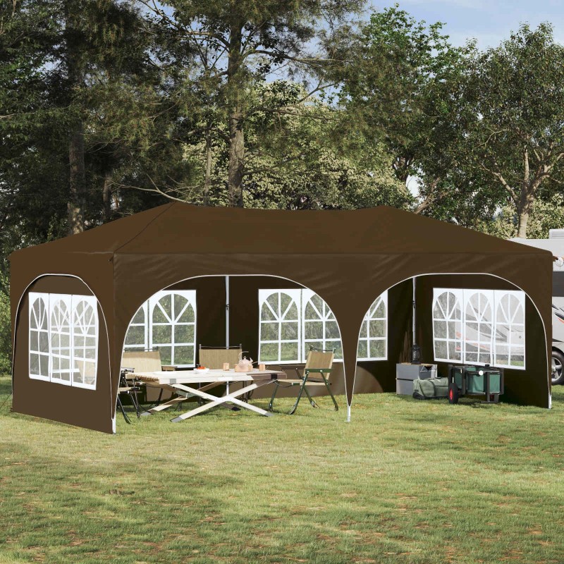 Tente de fête pop-up 575 x 288 x 245 cm Taupe Tissu Oxford 632937632937