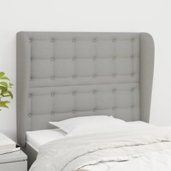 Tête de lit avec oreilles Gris clair 103x23x118/128 cm Tissu 632938632938