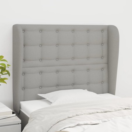 Tête de lit avec oreilles Gris clair 103x23x118/128 cm Tissu 632938632938